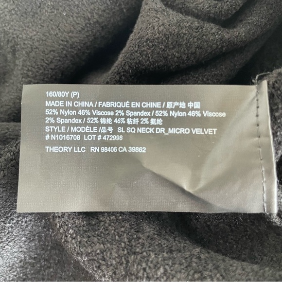 New! Theory Black Micro Velvet Sleeveless Mini Dress nwot 22735 - Picture 9 of 11